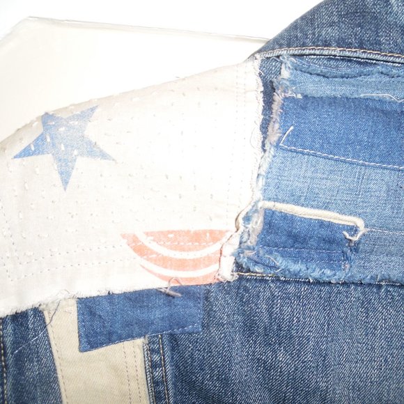 Polo‎ Ralph Lauren Patchwork Stars Stripes America Denim Trucker Relaxed Jacket - Picture 9 of 11